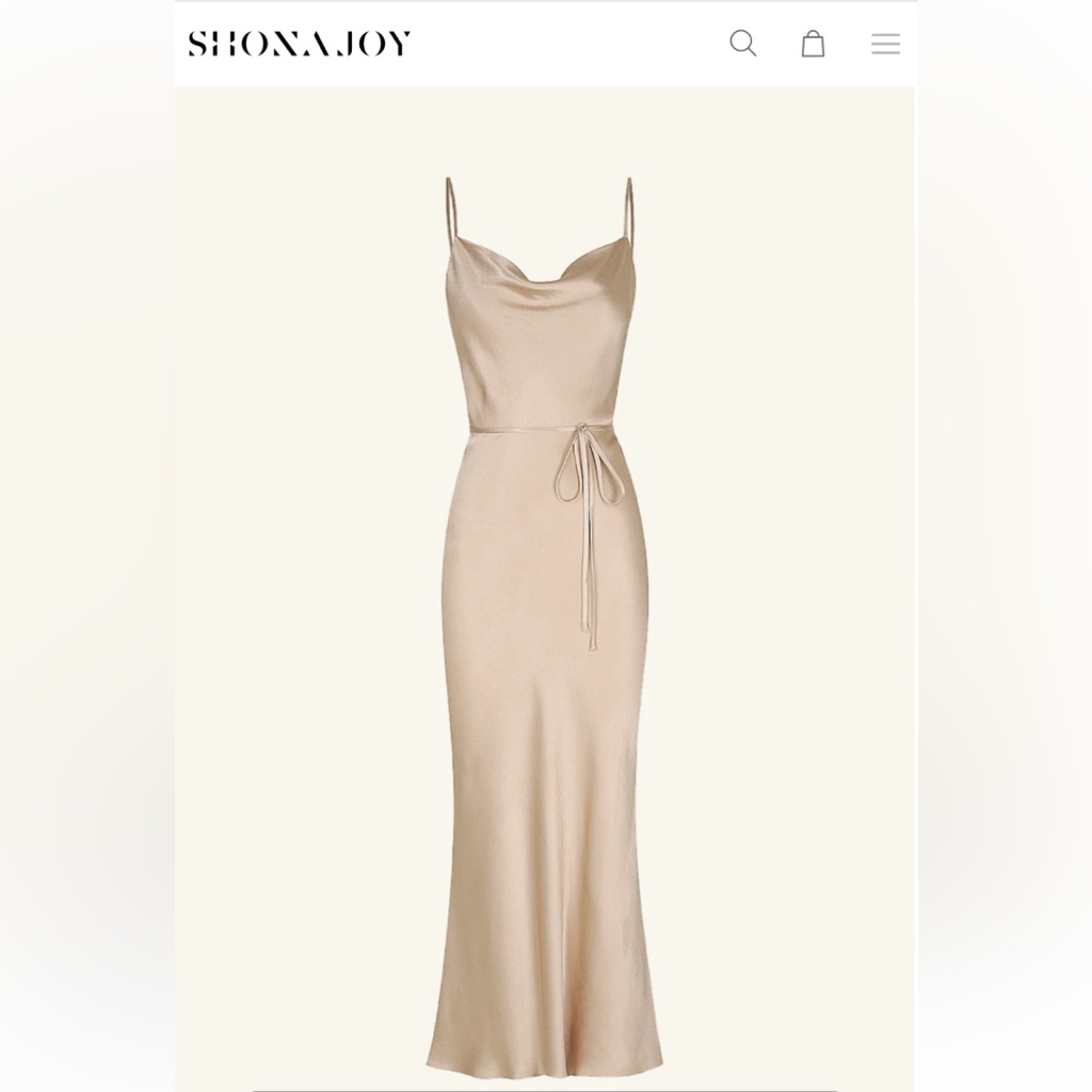 Shona Joy La Lune Bias Cowl Midi Dress - Gold